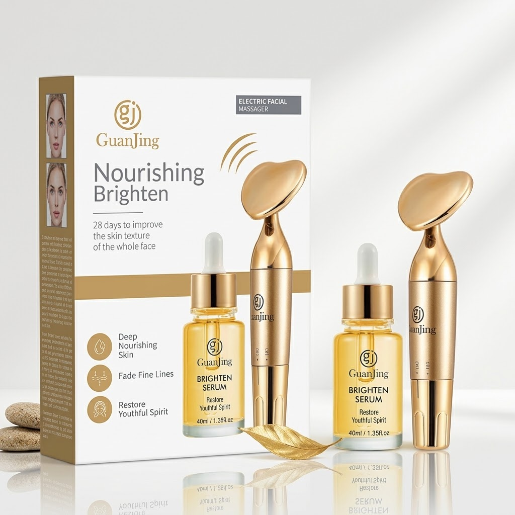 Kit Rejuvenecedor Facial Guanjing®: Serum Triple Acción (Retinol + Niacinamida + Vit. E) + Masajeador Sónico LIFT